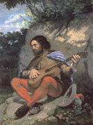 Gustave Courbet Young man in a Landscape or The Guitarreor Germany oil painting artist